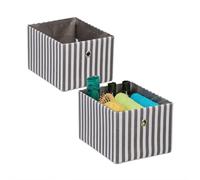 relaxdays Set de 2 boîtes de rangement avec bandes