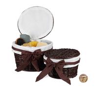 Relaxdays Set de 2 corbeilles de rangement