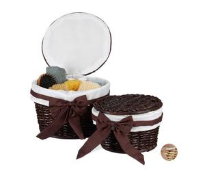 Relaxdays Set de 2 corbeilles de rangement