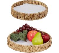 relaxdays Set de 2 coupes à fruits en jacinthe d'eau