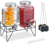 relaxdays Set de 2 distributeurs de boissons 4L avec support