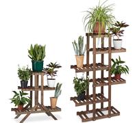 relaxdays Set de 2 escaliers pour plantes