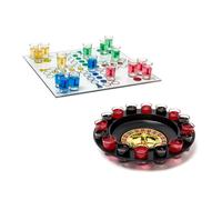 Relaxdays Set de 2 Jeux d'alcool, Ludo, Roulette, fête, Anniversaire, soirée, schnaps, pour Adultes, 16 Verres