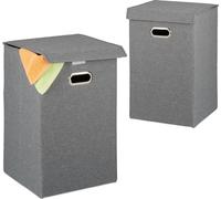 relaxdays Set de 2 paniers à linge pliables