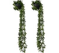 relaxdays Set de 2 plantes artificielles suspendues en pot