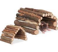 relaxdays Set de 2 ponts pour rongeurs en bois 2 tailles