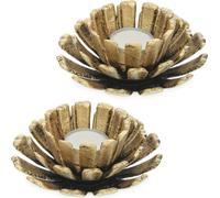 relaxdays Set de 2 porte-bougies à chauffe-plat en forme de fleur