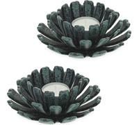 relaxdays Set de 2 porte-bougies à chauffe-plat en forme de fleur