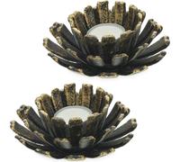 relaxdays Set de 2 porte-bougies à chauffe-plat en forme de fleur
