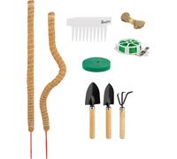 Relaxdays Tuteurs en Fibre de Coco, Lot de 2, pour Monstera, pothos, Supports Plantes, avec Accessoires, 65 cm, Nature