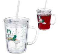 relaxdays Set de 2 verres pour enfants avec motif de cheval