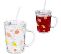 relaxdays Set de 2 verres pour enfants avec motif de fruits