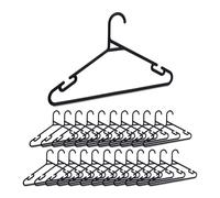 Relaxdays Cintres Set de 24, Traverse Pantalon et Encoche, Plastique recyclé, Rangement, Peu encombrant, Noir