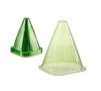 Relaxdays Cônes de forçage en lot de 24, accessoire plantes, protection contre escargot et oiseaux, PVC, cloche, vert