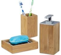 relaxdays Set de 3 accessoires de salle de bain