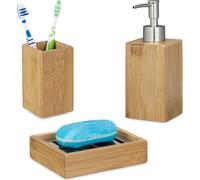 relaxdays Set de 3 accessoires de salle de bain