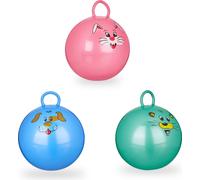 relaxdays Set de 3 balles rebondissantes pour enfants