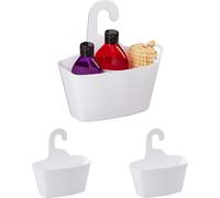 relaxdays Set de 3 paniers de douche 25 cm