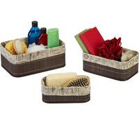 relaxdays Set de 3 paniers de rangement en bambou
