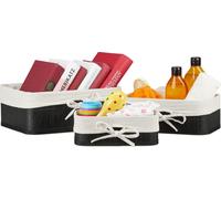 relaxdays Set de 3 paniers de rangement en bambou