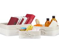 relaxdays Set de 3 paniers de rangement en bambou