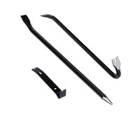 Relaxdays Set de 3 Pieds-de-biche en Acier Noir, Levier à moulures, Outils de démontage, 58 x 2 x 2.5 cm