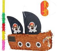 relaxdays Set de 3 pinata bateau pirate