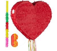 relaxdays Set de 3 pinata en forme de coeur