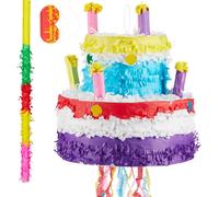 relaxdays Set de 3 pinata gâteau d'anniversaire