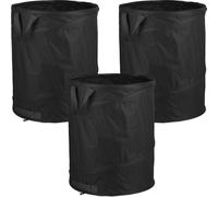 relaxdays Set de 3 sacs à feuilles Pop Up 85 L noir