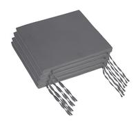 Relaxdays Set de 4 Coussins d'assise 40 x 40 cm avec Liens, intérieur/extérieur, Housse Polyester Anthracite