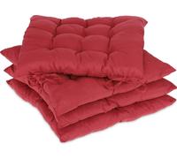 relaxdays Set de 4 coussins de chaise rouge