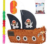 relaxdays Set de 4 pinata bateau pirate