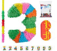 relaxdays Set de 4 pinata chiffre 3