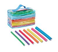 Relaxdays Set de 48 bigoudis pour Cheveux Courts ou Longs, avec Pochette, Boucles sans Chaleur, Multicolore