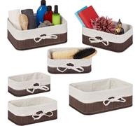 relaxdays Set de 6 paniers de rangement en bambou
