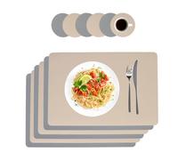 Relaxdays Set de 6 sets de table + sous-verres