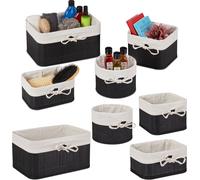 relaxdays Set de 8 paniers de rangement en bambou