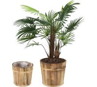 relaxdays Set de bacs à plantes en bois brun