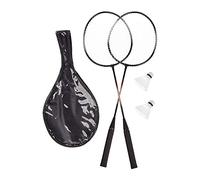 relaxdays Set de Badminton avec Sac, 2 Volants Solides, Raquettes pour Enfants/Adultes, HxL 66 x 20 cm, Gris