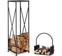 relaxdays Set de bois de chauffage en 2 parties