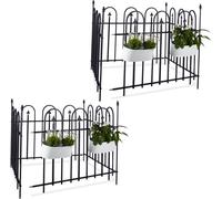 relaxdays Set de clôture de jardin 8 pcs. métal GOTH