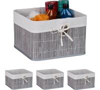 relaxdays Set de paniers de rangement en bambou