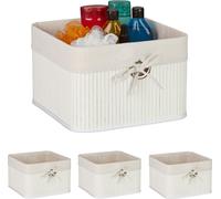 relaxdays Set de paniers de rangement en bambou