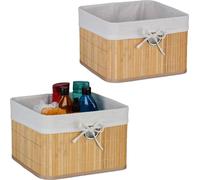 relaxdays Set de paniers de rangement en bambou