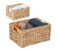 relaxdays Set de paniers de rangement en jacinthe d'eau