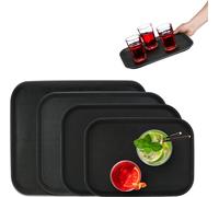 relaxdays Set de plateaux de service avec 4 tailles
