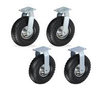 Relaxdays Set de roulettes pivotantes et fixes