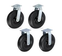 Relaxdays Set de roulettes pivotantes et fixes