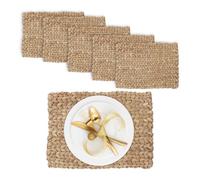 Relaxdays Set de Table, rectangulaire, 6 Dessous-de-Plat, eichhornia, Design tressé, HLP : 1,5 x 42 x 30 cm, Nature